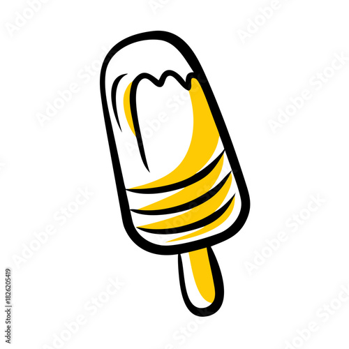 a flat gradient outline icon of a popsicle for web and graphic design
