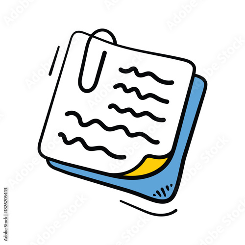 Reminders, quick messages, and school organization, sticky notes doodle icon