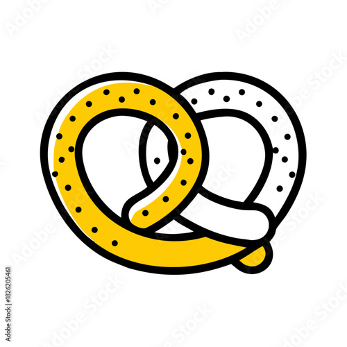 a flat gradient outline icon of a pretzel for web and graphic design