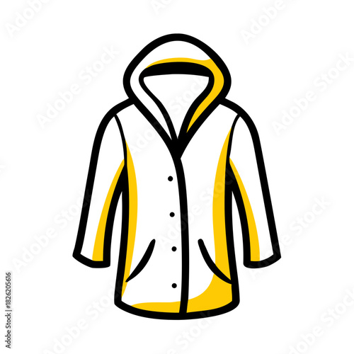 a flat gradient outline icon of a raincoat for web and graphic design