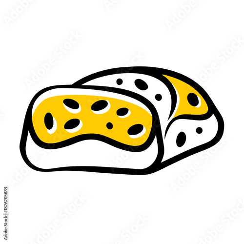 a flat gradient outline icon of raisin bread for web and graphic design