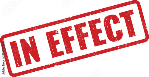 Official red In Effect rubber stamp text on a clean white surface