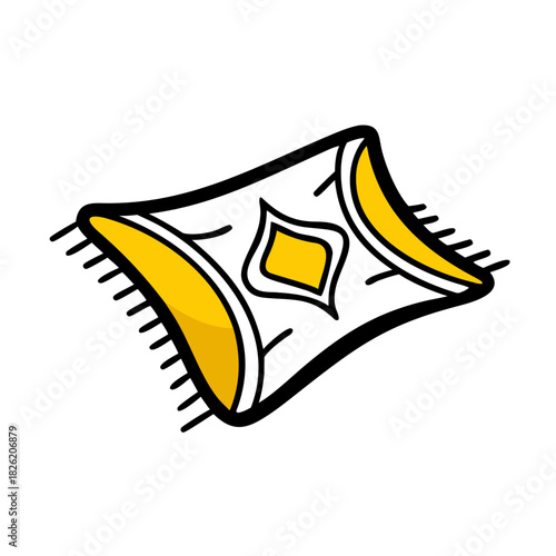 a flat gradient outline icon of a rug for web and graphic design