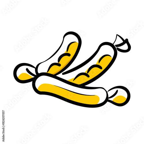 a flat gradient outline icon of sausage links for web and graphic design