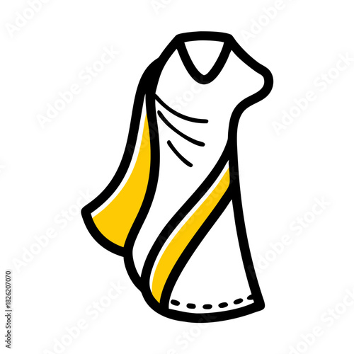 a flat gradient outline icon of a saree icon for web and graphic design