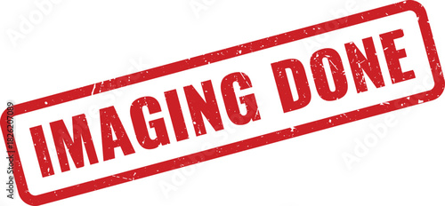 This official Imaging Done red grunge rubber stamp text is suitable for various documents
