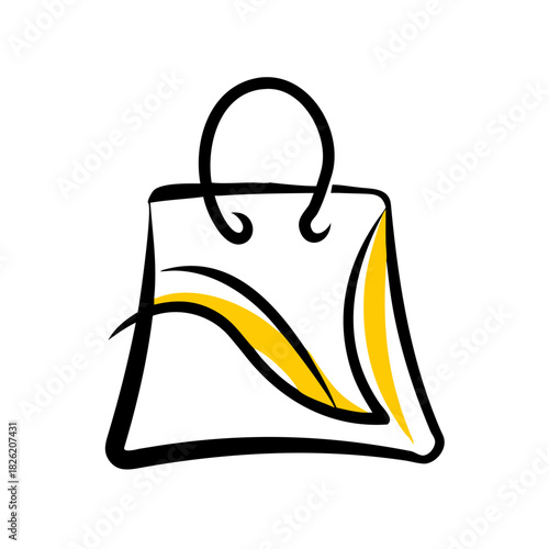a flat gradient outline icon of a shopping bag for web and graphic design