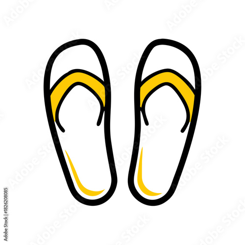 a flat gradient outline icon of slippers for web and graphic design