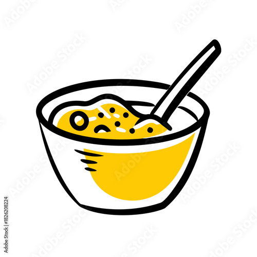 a flat gradient outline icon of a smoothie bowl for web and graphic design