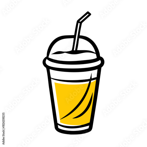 a flat gradient outline icon of a smoothie cup for web and graphic design