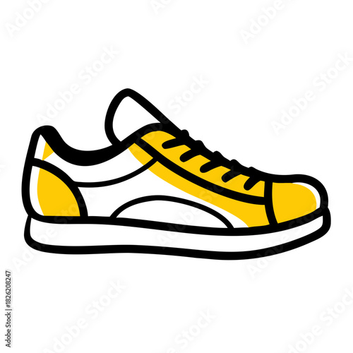 a flat gradient outline icon of sneakers for web and graphic design