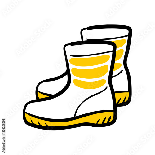a flat gradient outline icon of snow boots for web and graphic design