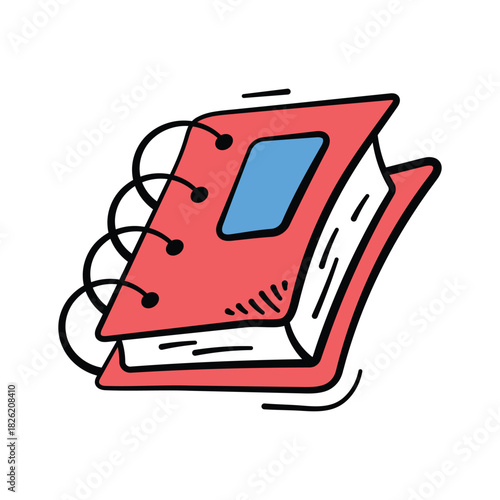Take your hands on this trendy doodle style icon of notebook, premium vector