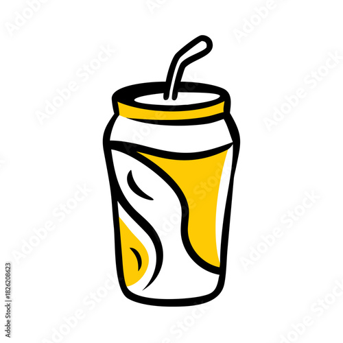 a flat gradient outline icon of a soda can for web and graphic design