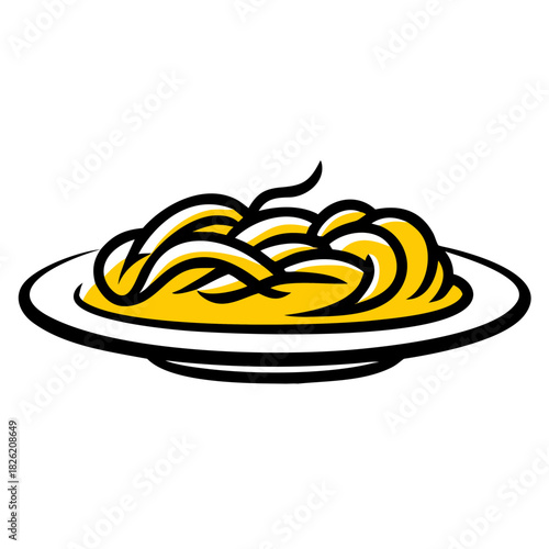 a flat gradient outline icon of a spaghetti plate for web and graphic design