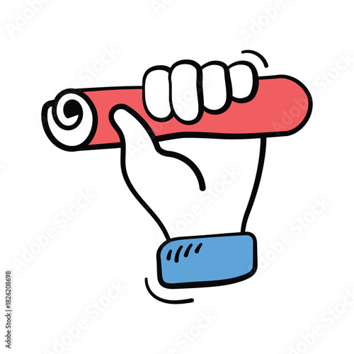 An eye catching hand drawn icon of graduation degree, modern vector