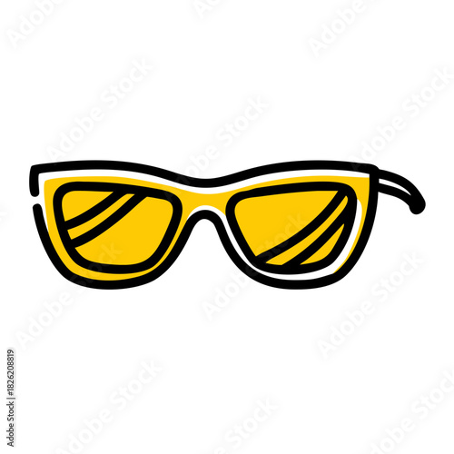 a flat gradient outline icon of sporty sunglasses for web and graphic design