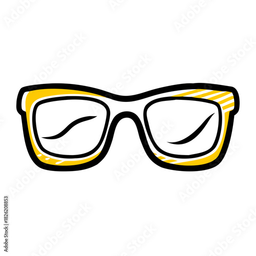 a flat gradient outline icon of square sunglasses for web and graphic design
