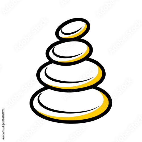 a flat gradient outline icon of stacking rings for web and graphic design