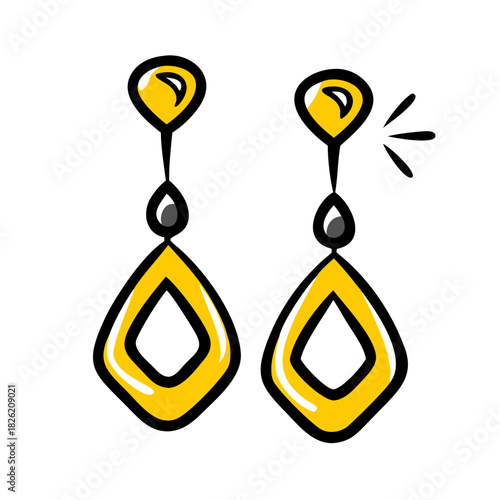 a flat gradient outline icon of stud earrings for web and graphic design