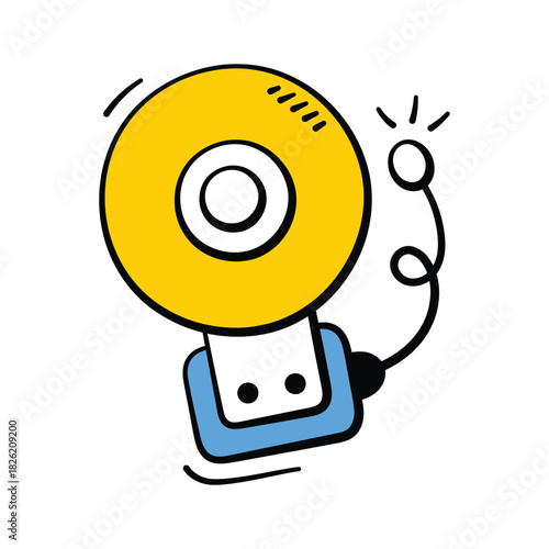 Take your hands on this amazing icon of school bell, trendy doodle vector