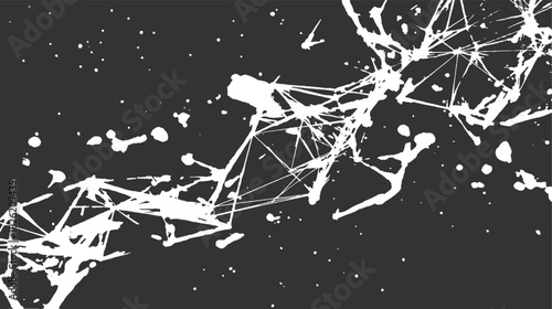 White abstract splatters and lines on dark gray background paint