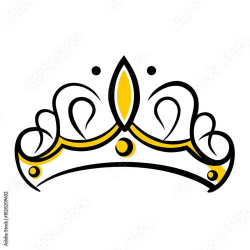 a flat gradient outline icon of a tiara for web and graphic design
