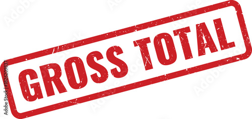 Red Gross Total rubber stamp design for accounting, finance, and business calculations