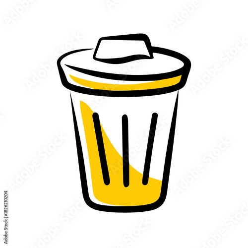a flat gradient outline icon of a trash bin for web and graphic design