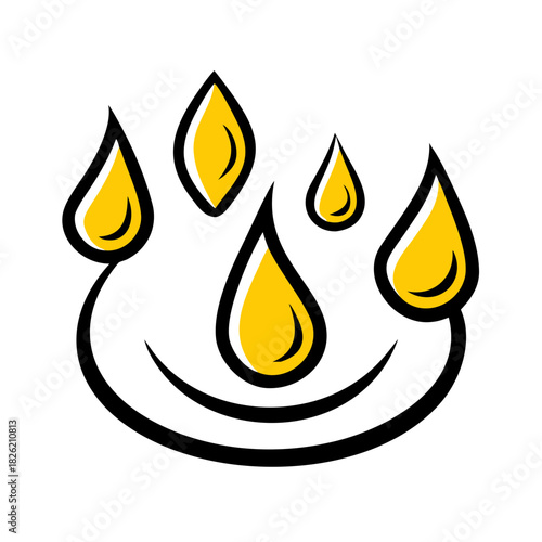 a flat gradient outline icon of a water droplet for web and graphic design