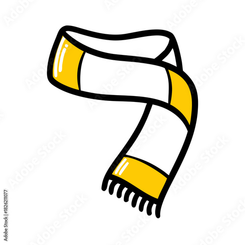 a flat gradient outline icon of a winter scarf for web and graphic design