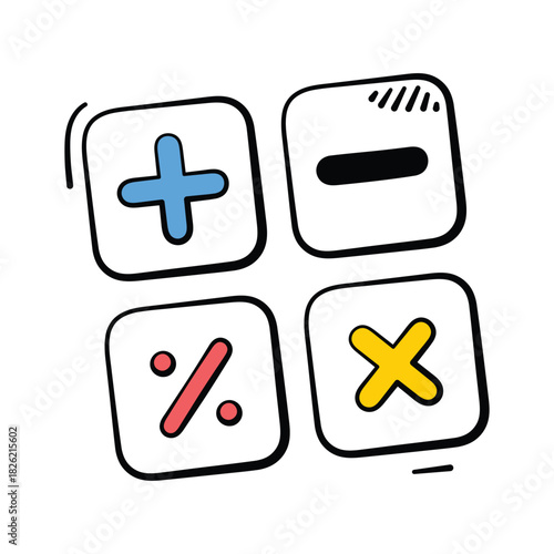 Get this creatively crafted amazing doodle icon of calculator