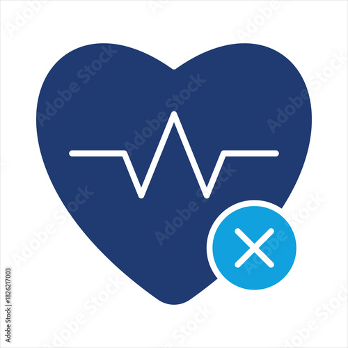 Comorbidity Flat Blue Icon Vector Illustration