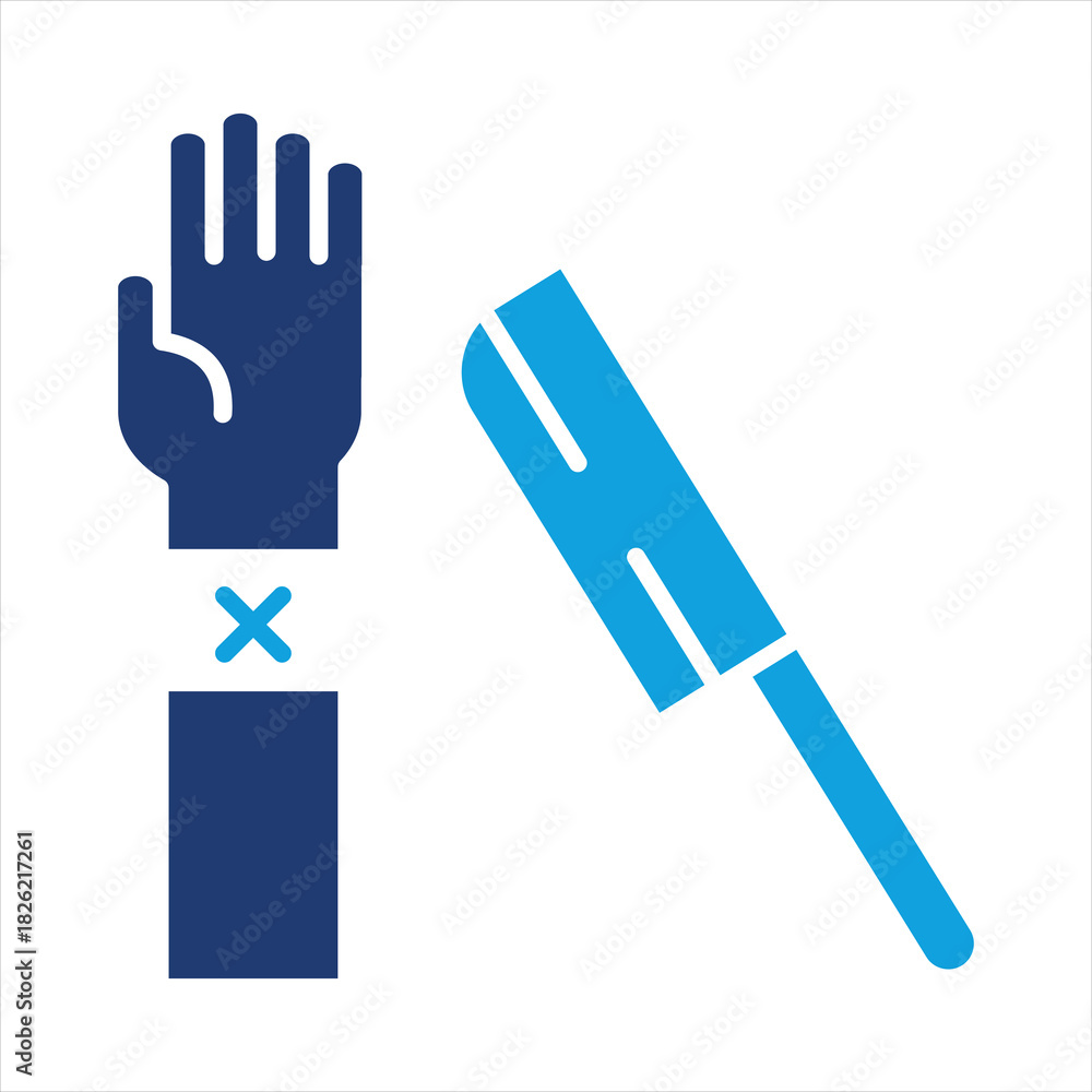 Obraz premium Self Harm Flat Blue Icon Vector Illustration