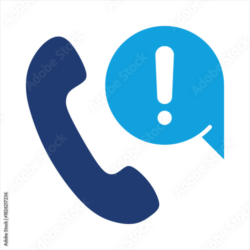 Crisis Notline Flat Blue Icon Vector Illustration