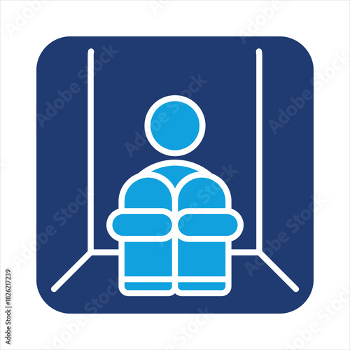 Phobias Flat Blue Icon Vector Illustration