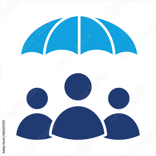 Crisis Intervention Flat Blue Icon Vector Illustration