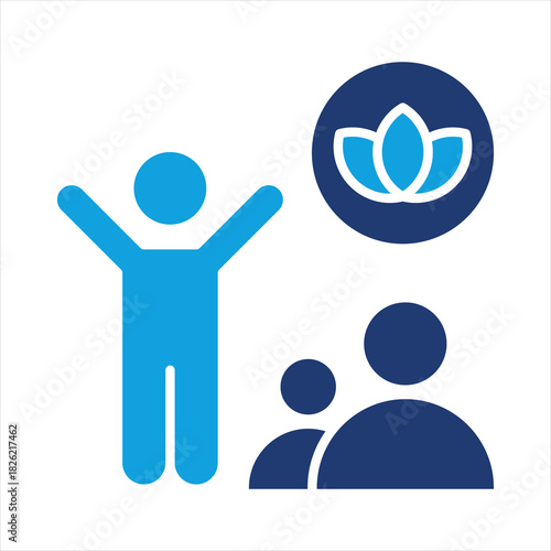 Psychotherapy Flat Blue Icon Vector Illustration