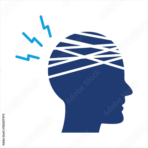 Trauma Flat Blue Icon Vector Illustration