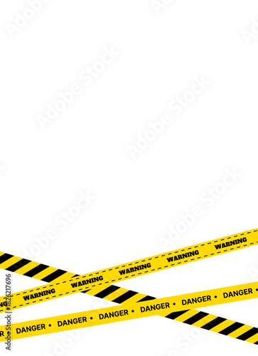 caution tapes. set of yellow and black lines. police crime tape