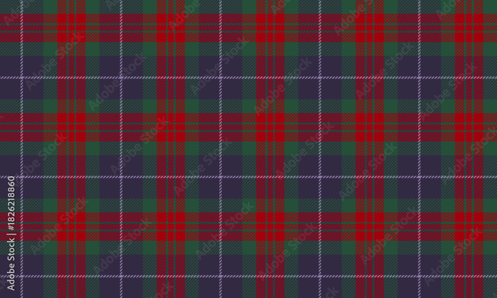 Fototapeta premium Seamless plaid pattern, purple, green, red, modern bold style for fashion design, clothes, skirts, pants, dresses, vector illustration.