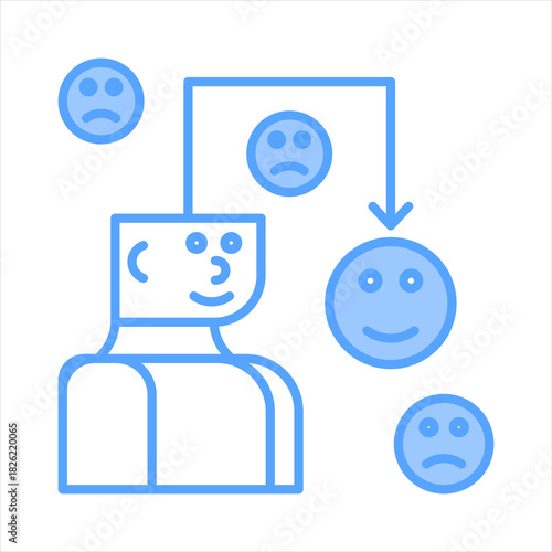 Coping Wiht Change Blue Icon Vector Illustration