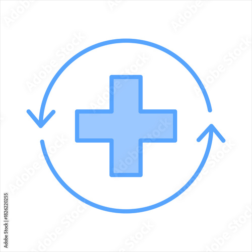 Recovery Blue Icon Vector Illustration