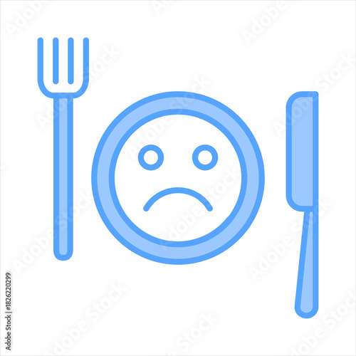 Eating Disorder Blue Icon Vector Illustration