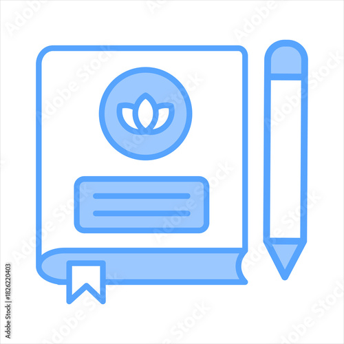 Journaling Blue Icon Vector Illustration