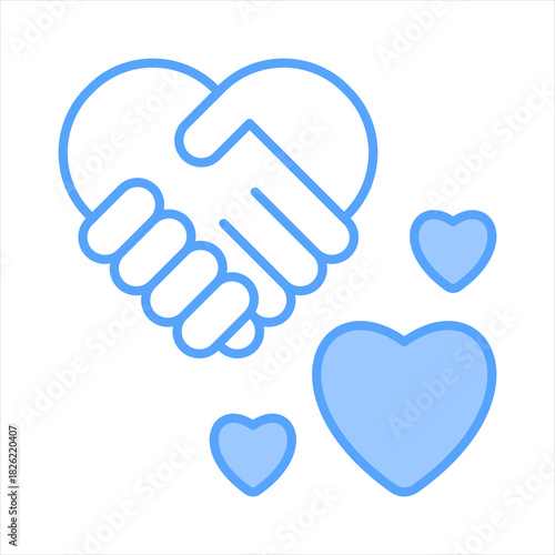 Gratitude Blue Icon Vector Illustration