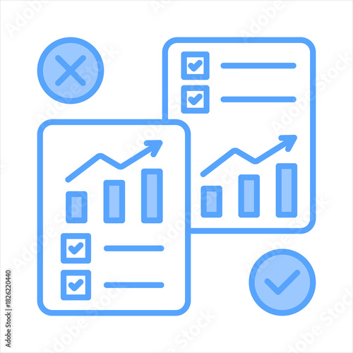 Coping Plan Blue Icon Vector Illustration
