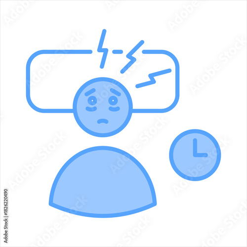 Insomnia Blue Icon Vector Illustration