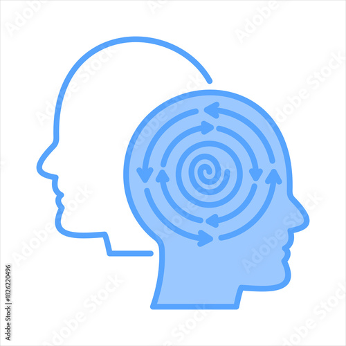 Psychosis Blue Icon Vector Illustration