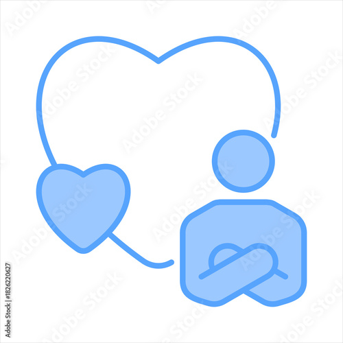 Self Care Blue Icon Vector Illustration